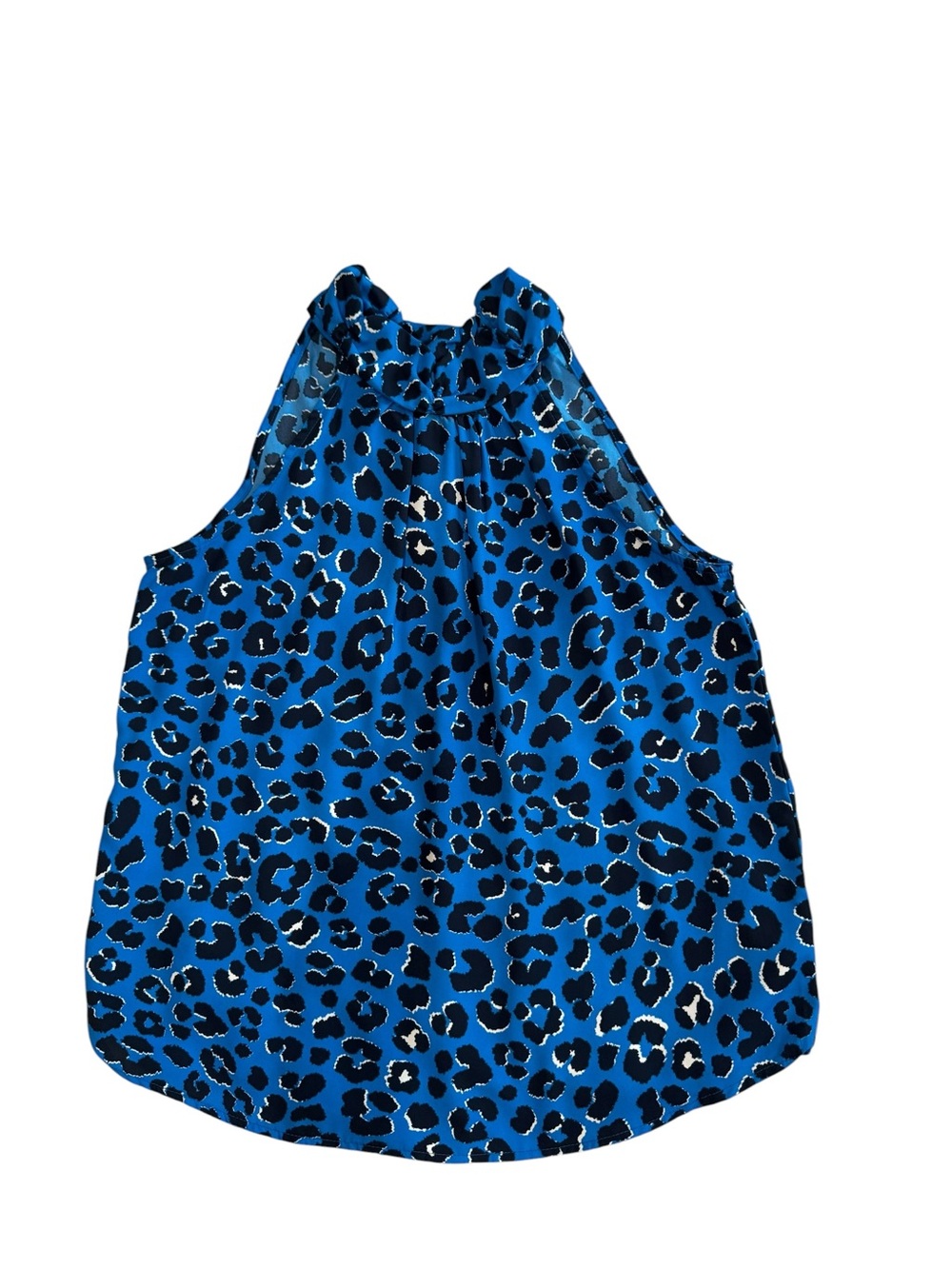 Periwinkle Blue Leopard Print Halter Tank Top Size Small